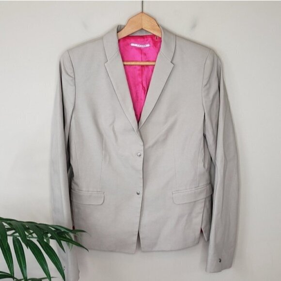 T Tahari | Beige Snap Front Blazer Size 10 - Picture 1 of 5